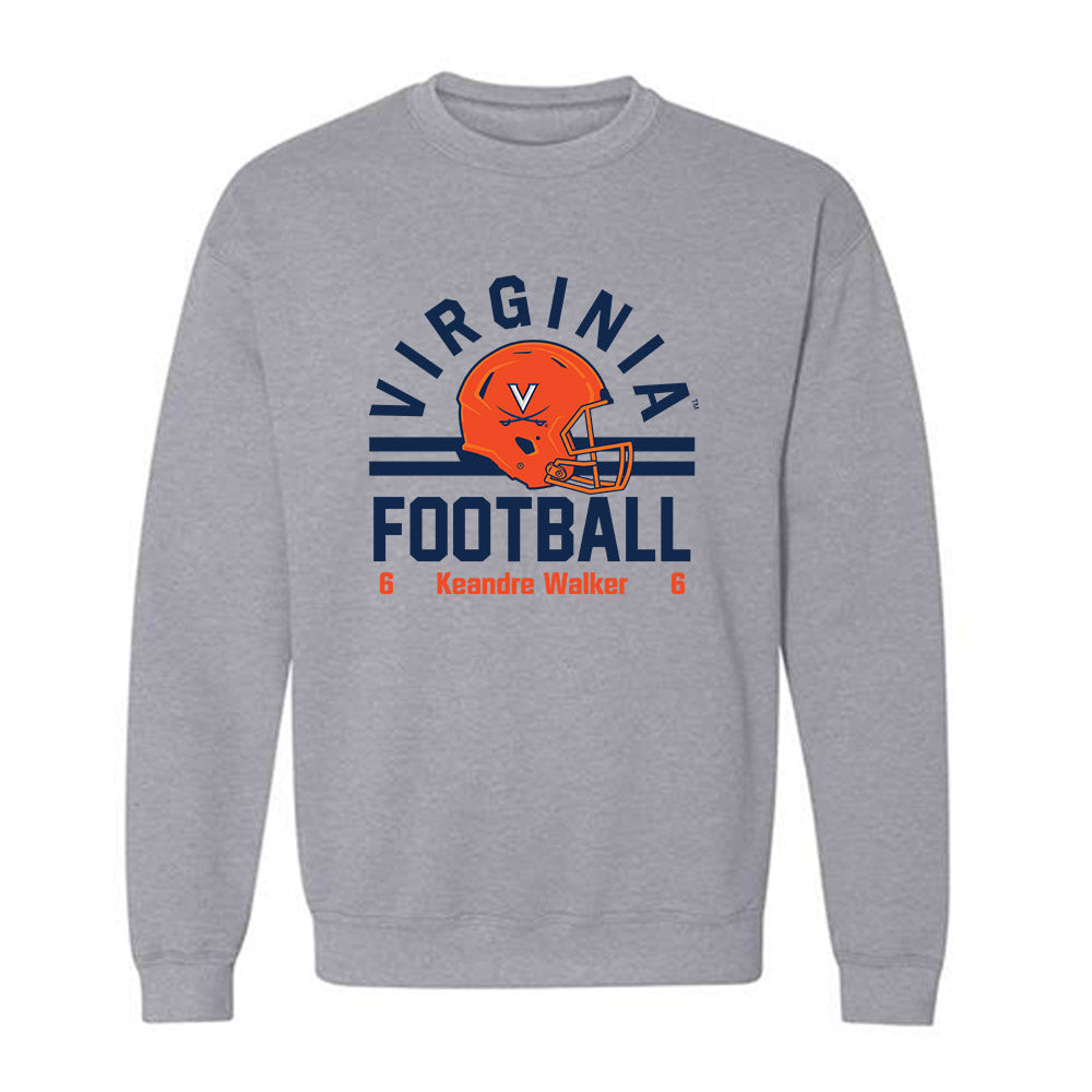 Virginia - NCAA Football : Keandre Walker - Grey Classic Fashion Shersey Sweatshirt