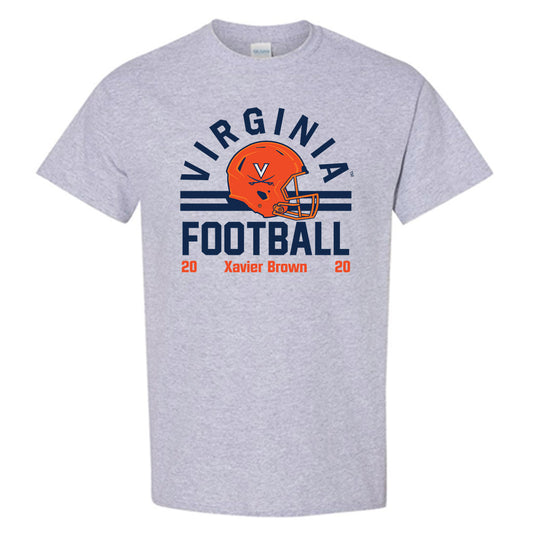 Virginia - NCAA Football : Xavier Brown - Grey Classic Fashion Shersey Short Sleeve T-Shirt
