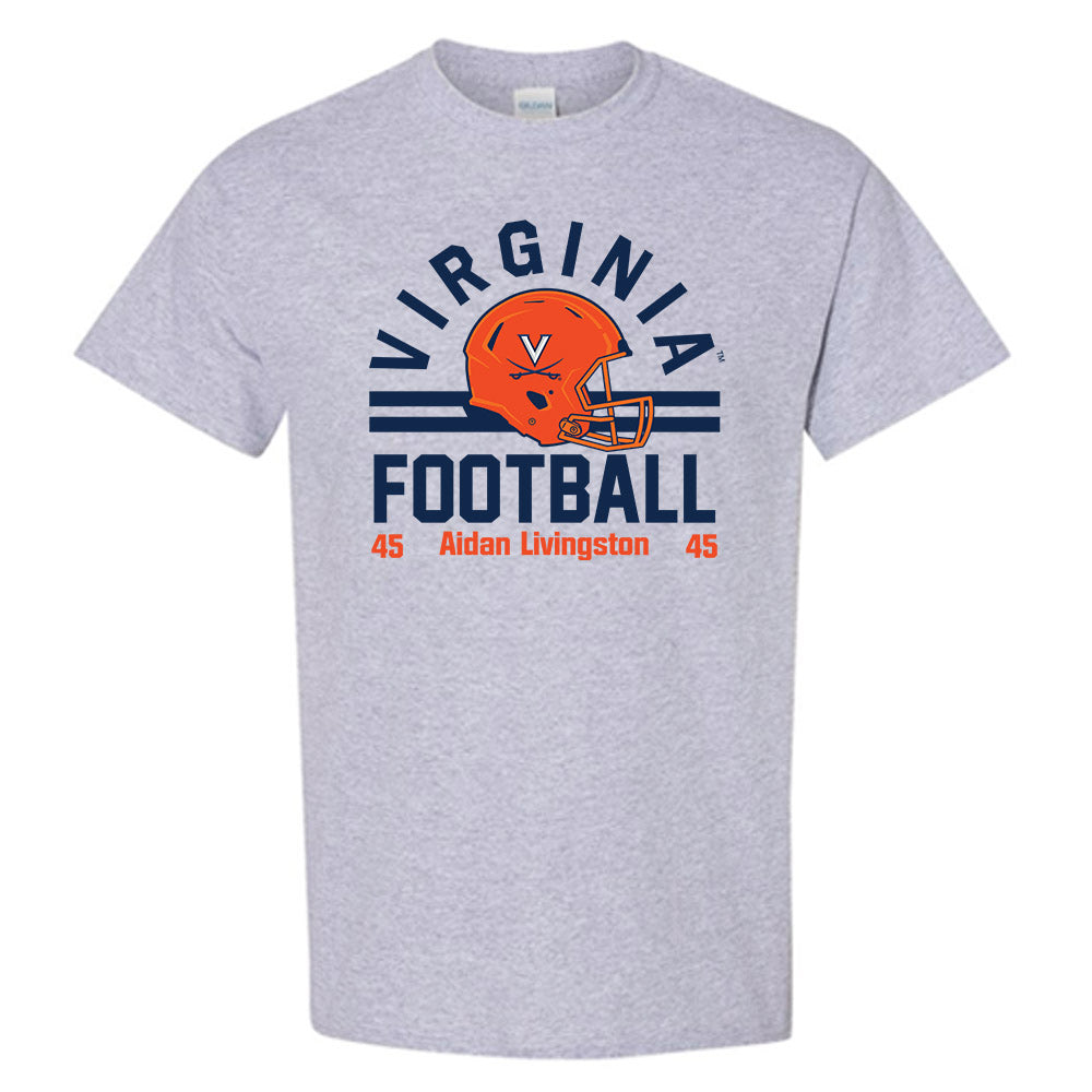 Virginia - NCAA Football : Aidan Livingston - Grey Classic Fashion Shersey Short Sleeve T-Shirt