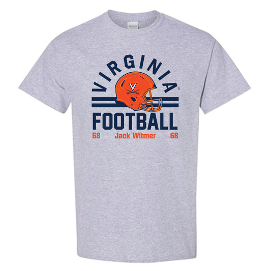 Virginia - NCAA Football : Jack Witmer - Grey Classic Fashion Shersey Short Sleeve T-Shirt
