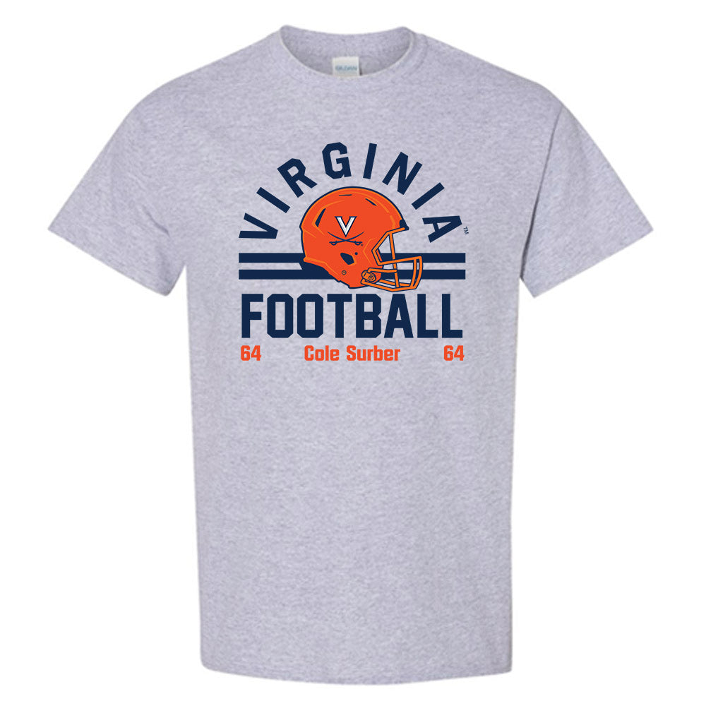 Virginia - NCAA Football : Cole Surber - Grey Classic Fashion Shersey Short Sleeve T-Shirt