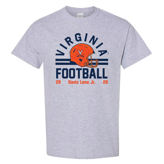 Virginia - NCAA Football : Davis Lane Jr. - Grey Classic Fashion Shersey Short Sleeve T-Shirt