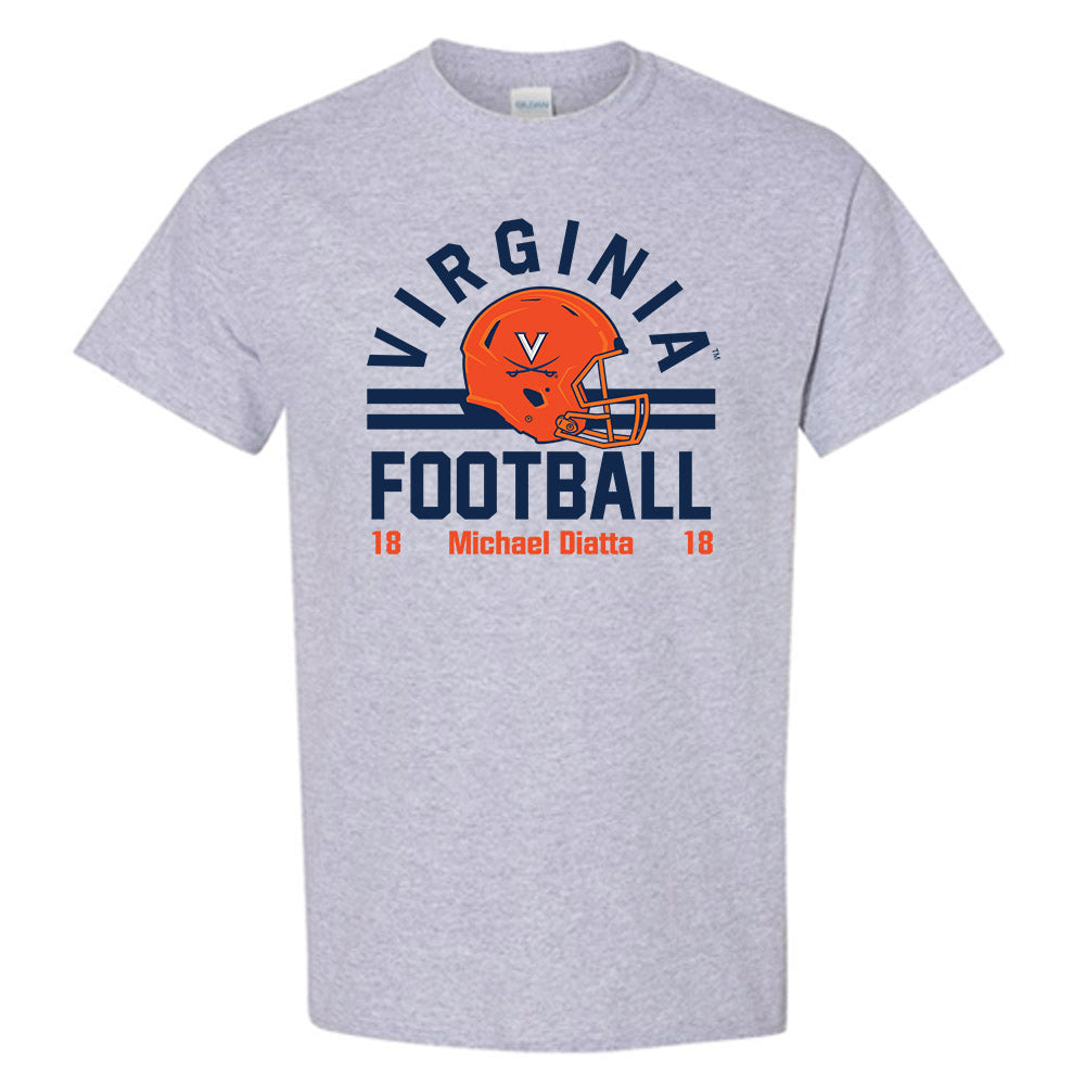 Virginia - NCAA Football : Michael Diatta - Grey Classic Fashion Shersey Short Sleeve T-Shirt