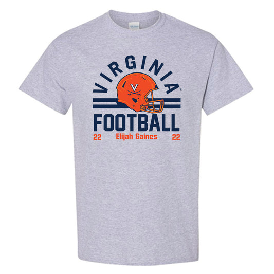 Virginia - NCAA Football : Elijah Gaines - Grey Classic Fashion Shersey Short Sleeve T-Shirt