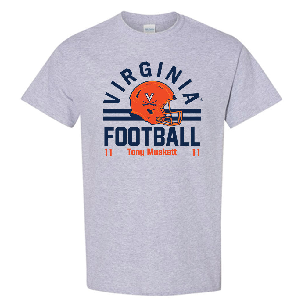 Virginia - NCAA Football : Tony Muskett - Grey Classic Fashion Shersey Short Sleeve T-Shirt
