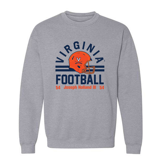 Virginia - NCAA Football : Joseph Holland III - Grey Classic Fashion Shersey Sweatshirt