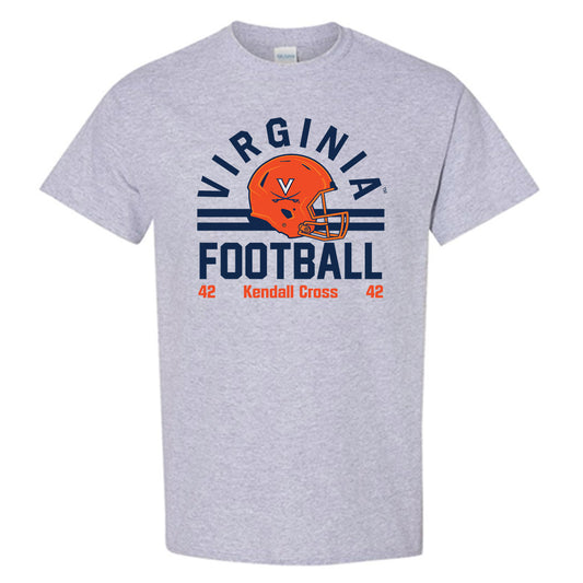 Virginia - NCAA Football : Kendall Cross - Grey Classic Fashion Shersey Short Sleeve T-Shirt