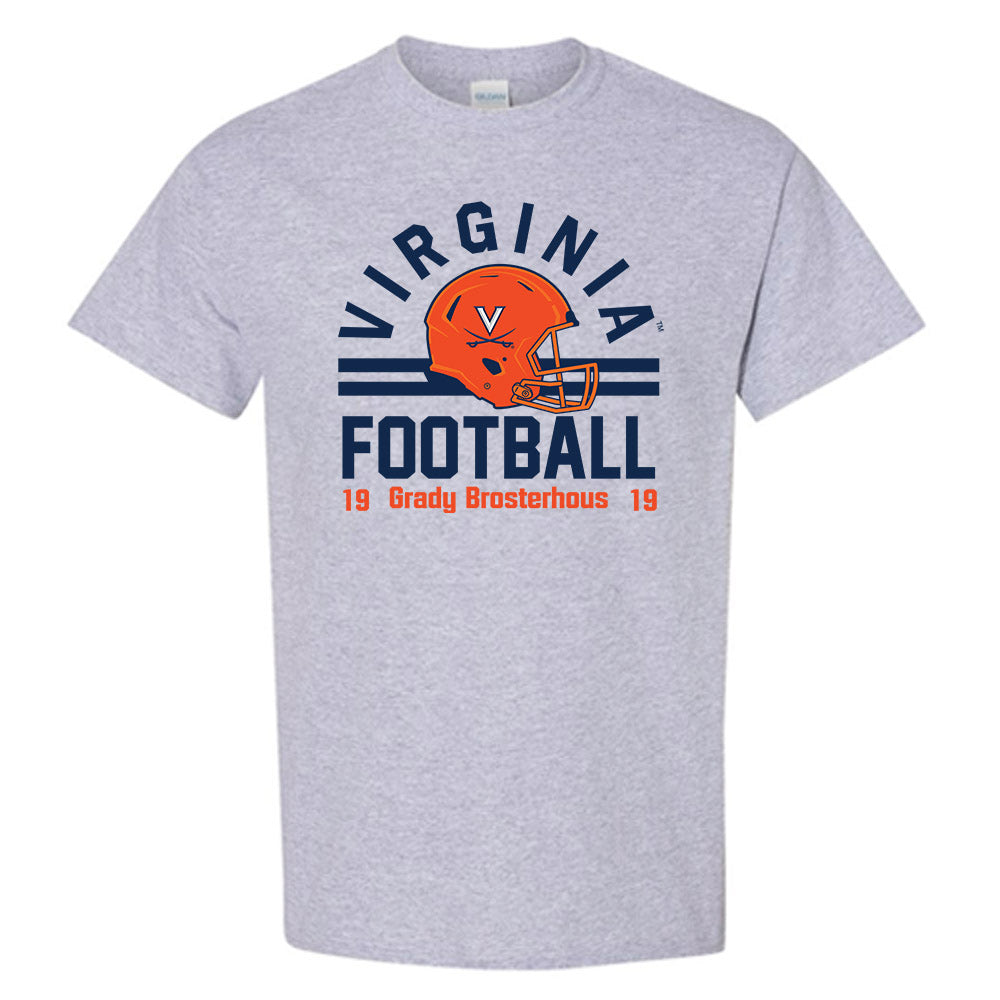 Virginia - NCAA Football : Grady Brosterhous - Grey Classic Fashion Shersey Short Sleeve T-Shirt