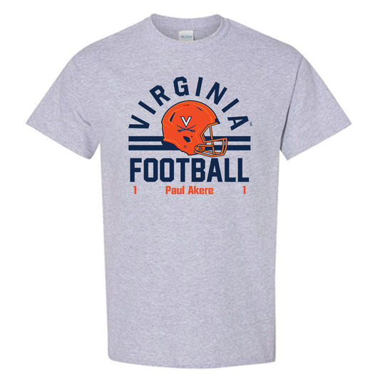 Virginia - NCAA Football : Paul Akere - Grey Classic Fashion Shersey Short Sleeve T-Shirt