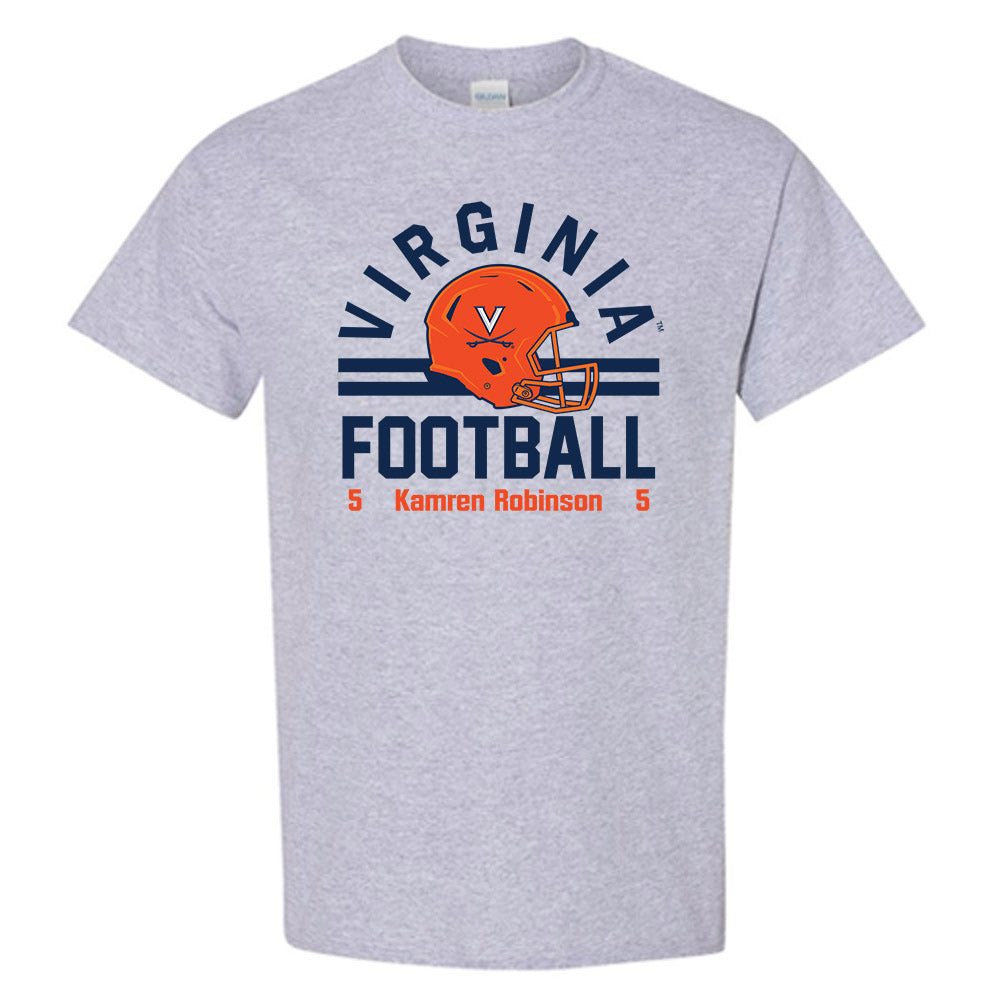 Virginia - NCAA Football : Kamren Robinson - Grey Classic Fashion Shersey Short Sleeve T-Shirt