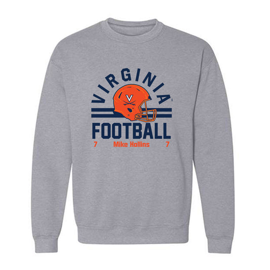 Virginia - NCAA Football : Mike Hollins - Grey Classic Fashion Shersey Sweatshirt