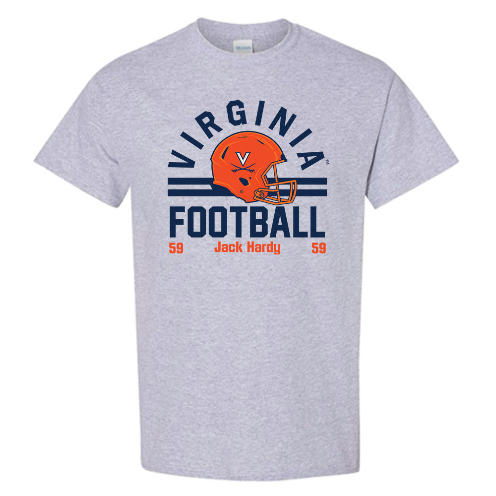 Virginia - NCAA Football : Jack Hardy - Grey Classic Fashion Shersey Short Sleeve T-Shirt