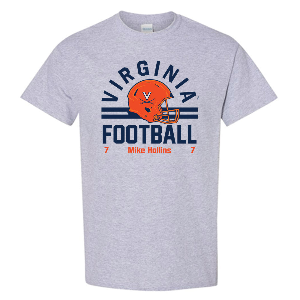 Virginia - NCAA Football : Mike Hollins - Grey Classic Fashion Shersey Short Sleeve T-Shirt