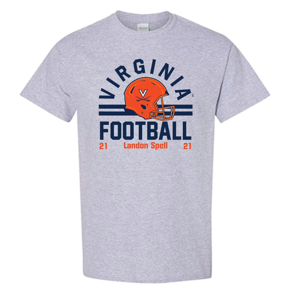 Virginia - NCAA Football : Landon Spell - Grey Classic Fashion Shersey Short Sleeve T-Shirt