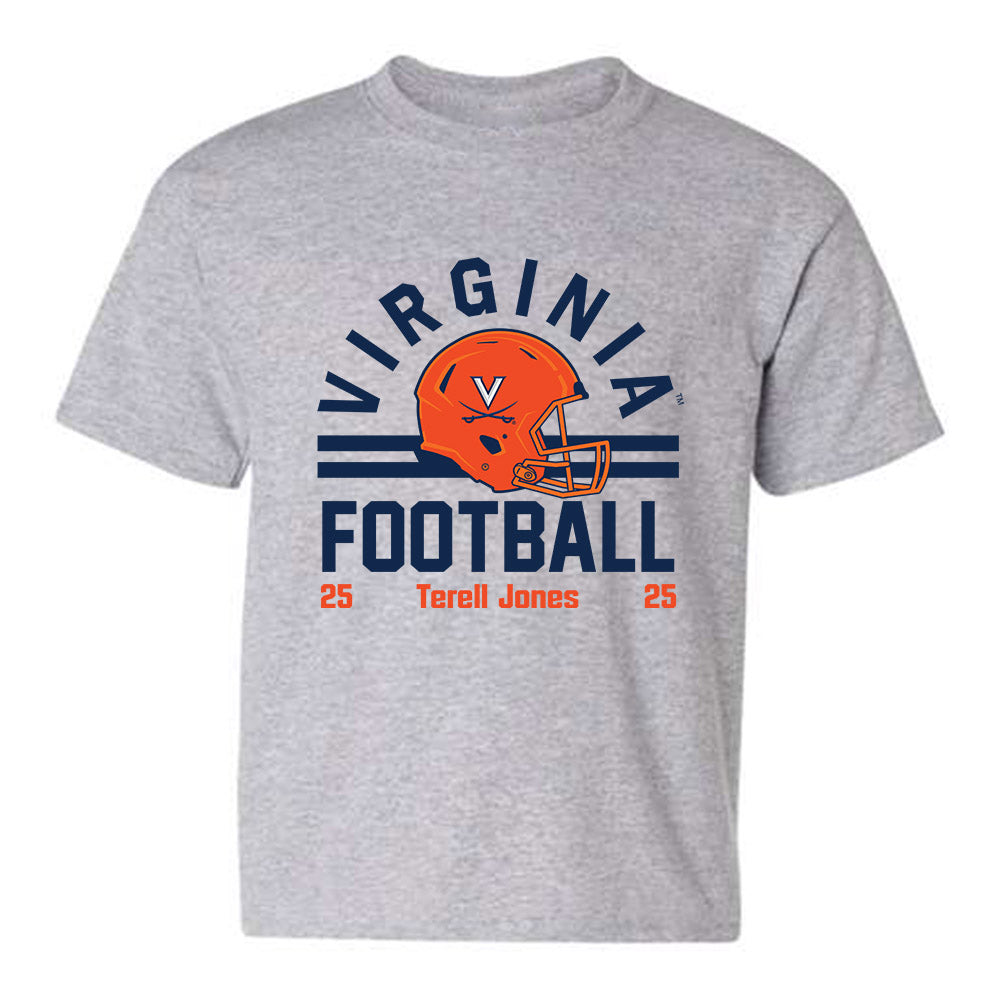 Virginia - NCAA Football : Terell Jones - Grey Classic Fashion Shersey Youth T-Shirt