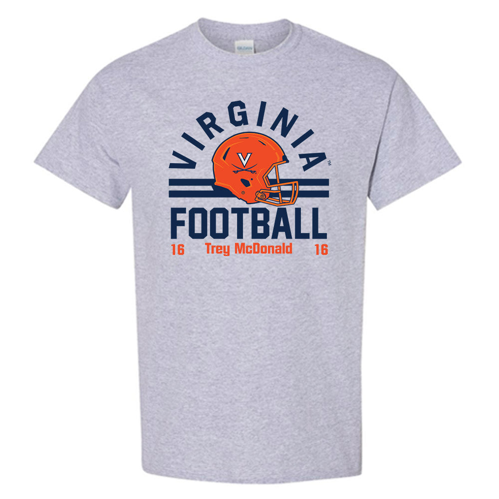 Virginia - NCAA Football : Trey McDonald - Grey Classic Fashion Shersey Short Sleeve T-Shirt