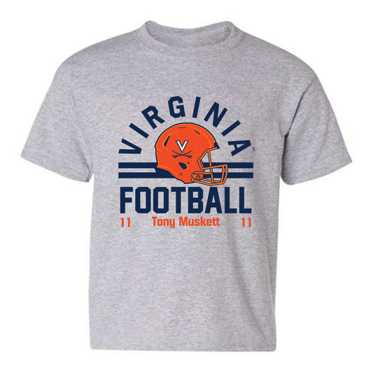 Virginia - NCAA Football : Tony Muskett - Grey Classic Fashion Shersey Youth T-Shirt