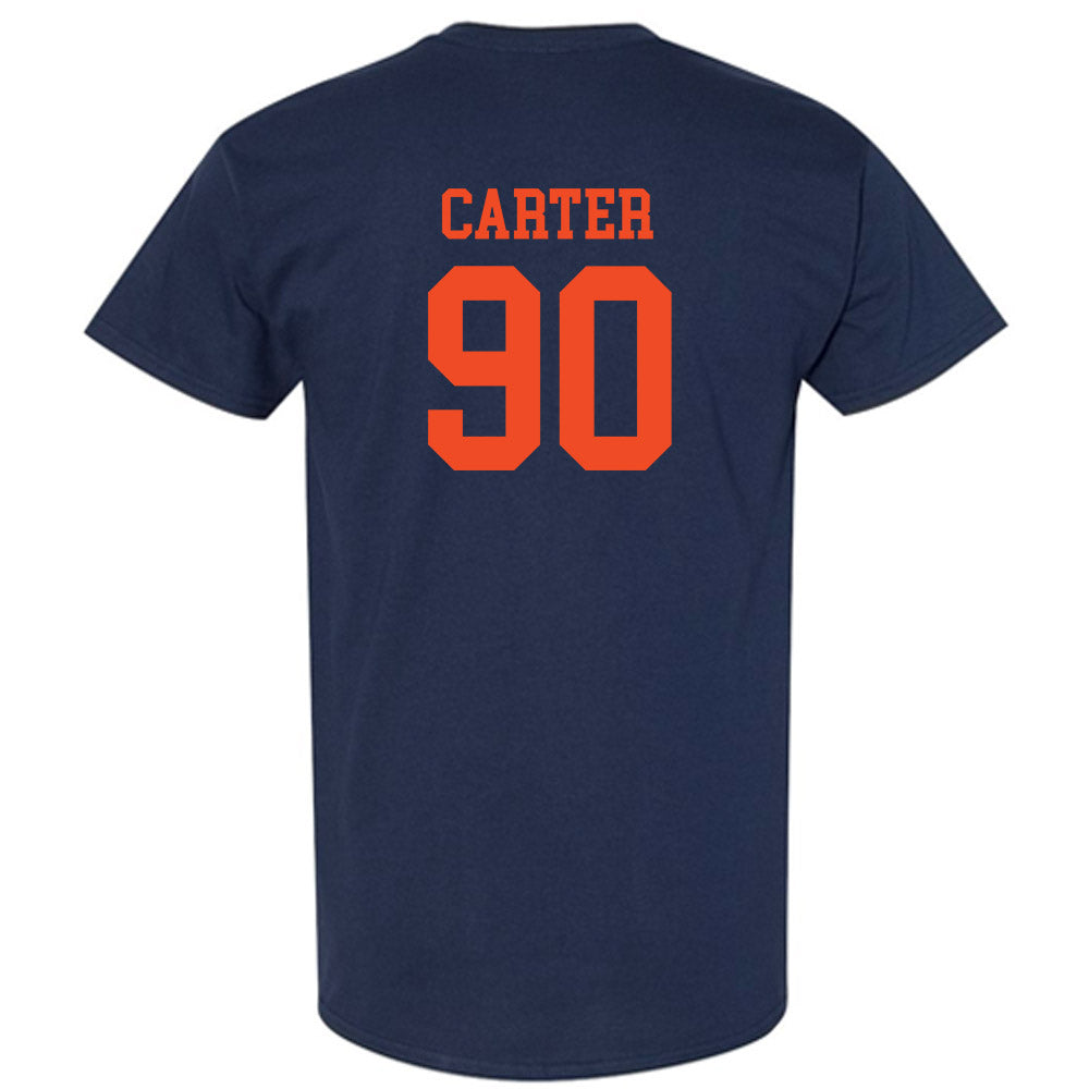 Virginia - NCAA Football : Jahmeer Carter - Navy Classic Shersey Short Sleeve T-Shirt