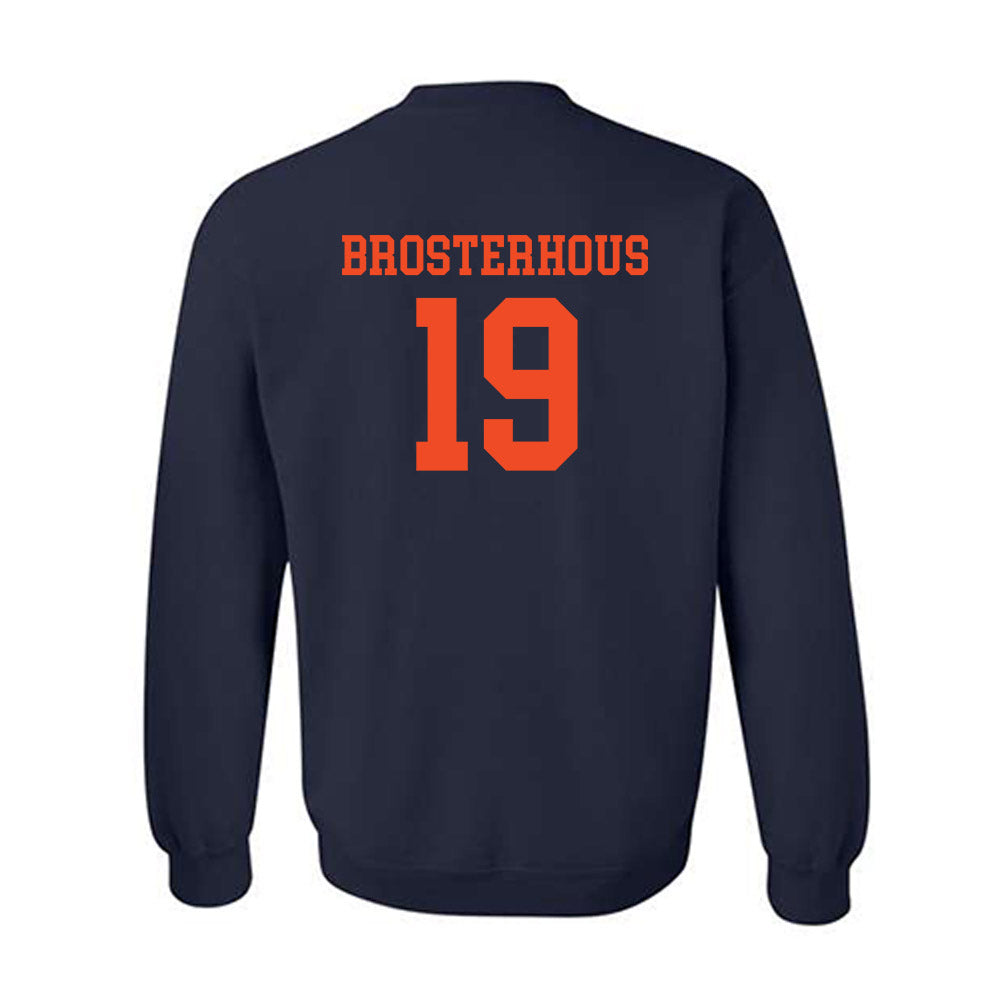 Virginia - NCAA Football : Grady Brosterhous - Navy Classic Shersey Sweatshirt