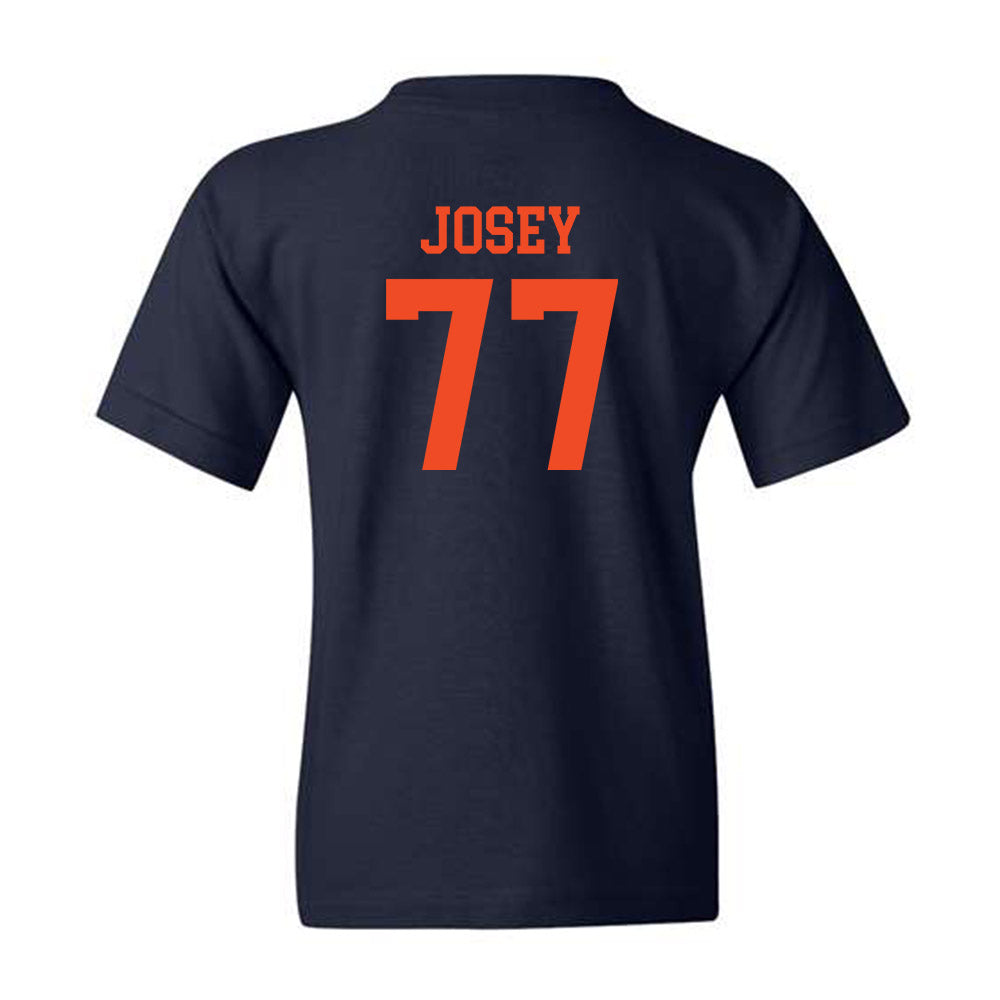 Virginia - NCAA Football : Noah Josey - Navy Classic Shersey Youth T-Shirt