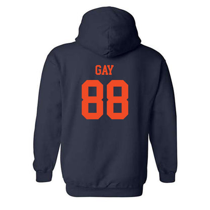 Virginia - NCAA Football : Karson Gay - Navy Classic Shersey Hooded Sweatshirt