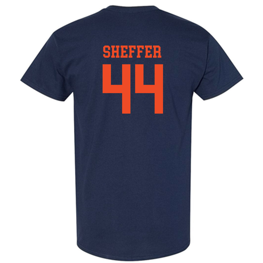 Virginia - NCAA Football : Brayden Sheffer - Navy Classic Shersey Short Sleeve T-Shirt