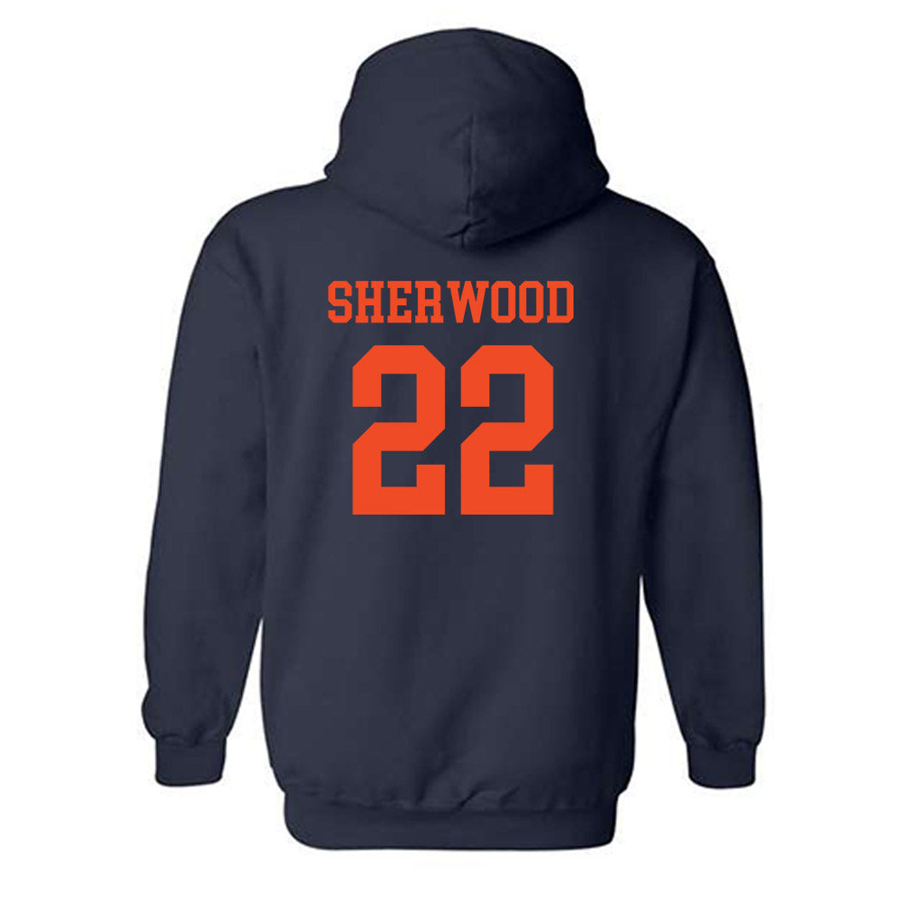Virginia - NCAA Football : Devin Sherwood - Navy Classic Shersey Hooded Sweatshirt
