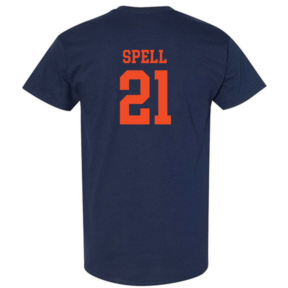 Virginia - NCAA Football : Landon Spell - Navy Classic Shersey Short Sleeve T-Shirt