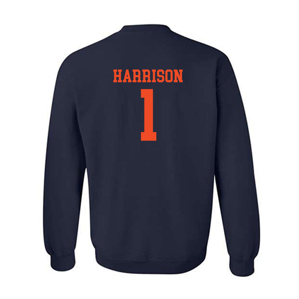 Virginia - NCAA Football : Suderian Harrison - Navy Classic Shersey Sweatshirt