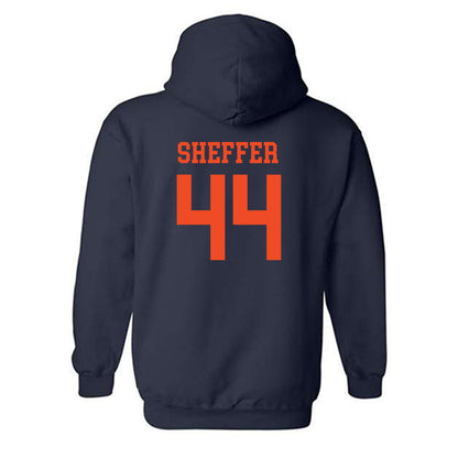 Virginia - NCAA Football : Brayden Sheffer - Navy Classic Shersey Hooded Sweatshirt