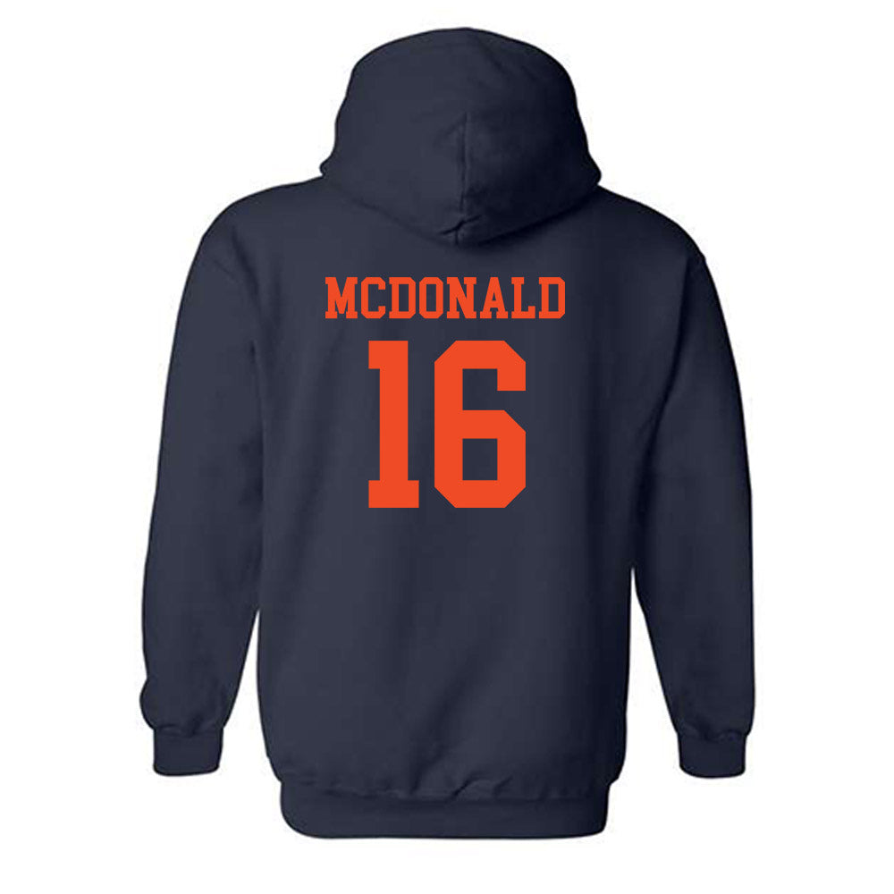 Virginia - NCAA Football : Trey McDonald - Navy Classic Shersey Hooded Sweatshirt
