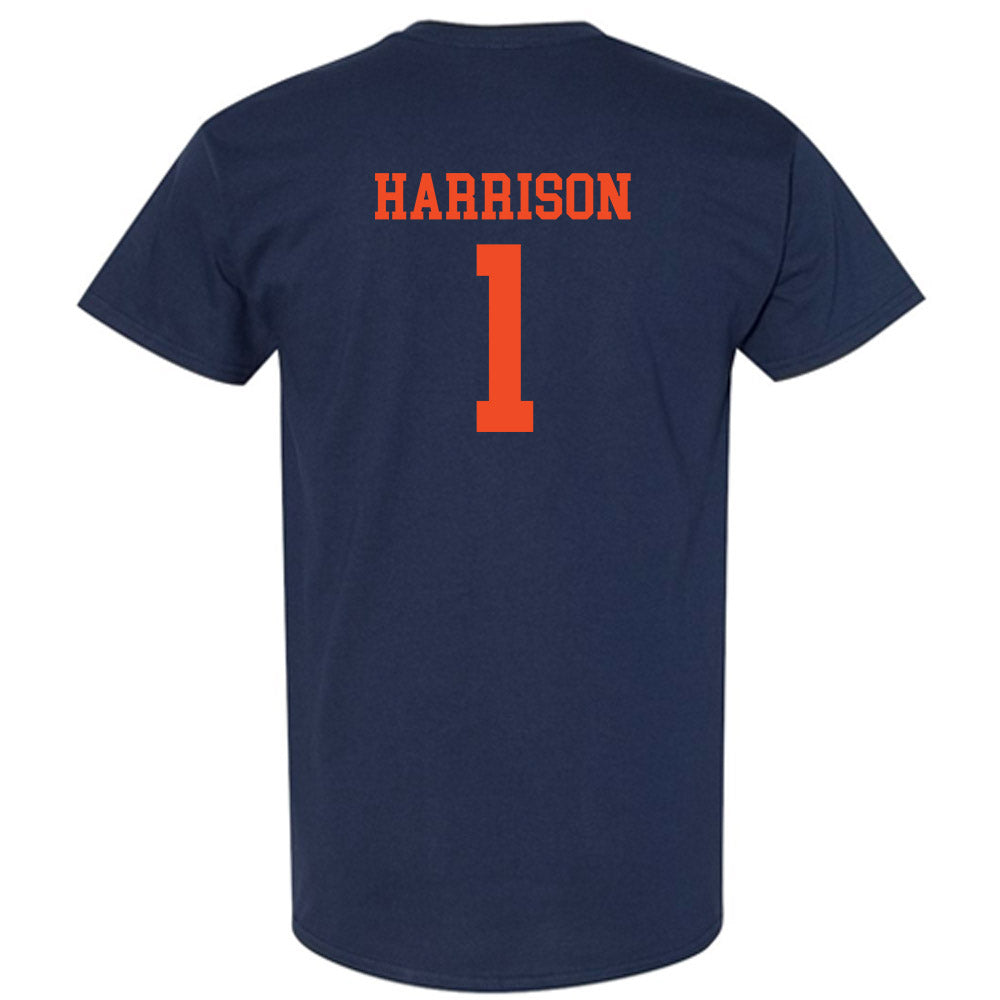 Virginia - NCAA Football : Suderian Harrison - Navy Classic Shersey Short Sleeve T-Shirt