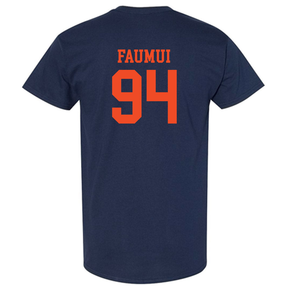 Virginia - NCAA Football : Aaron Faumui - Navy Classic Shersey Short Sleeve T-Shirt