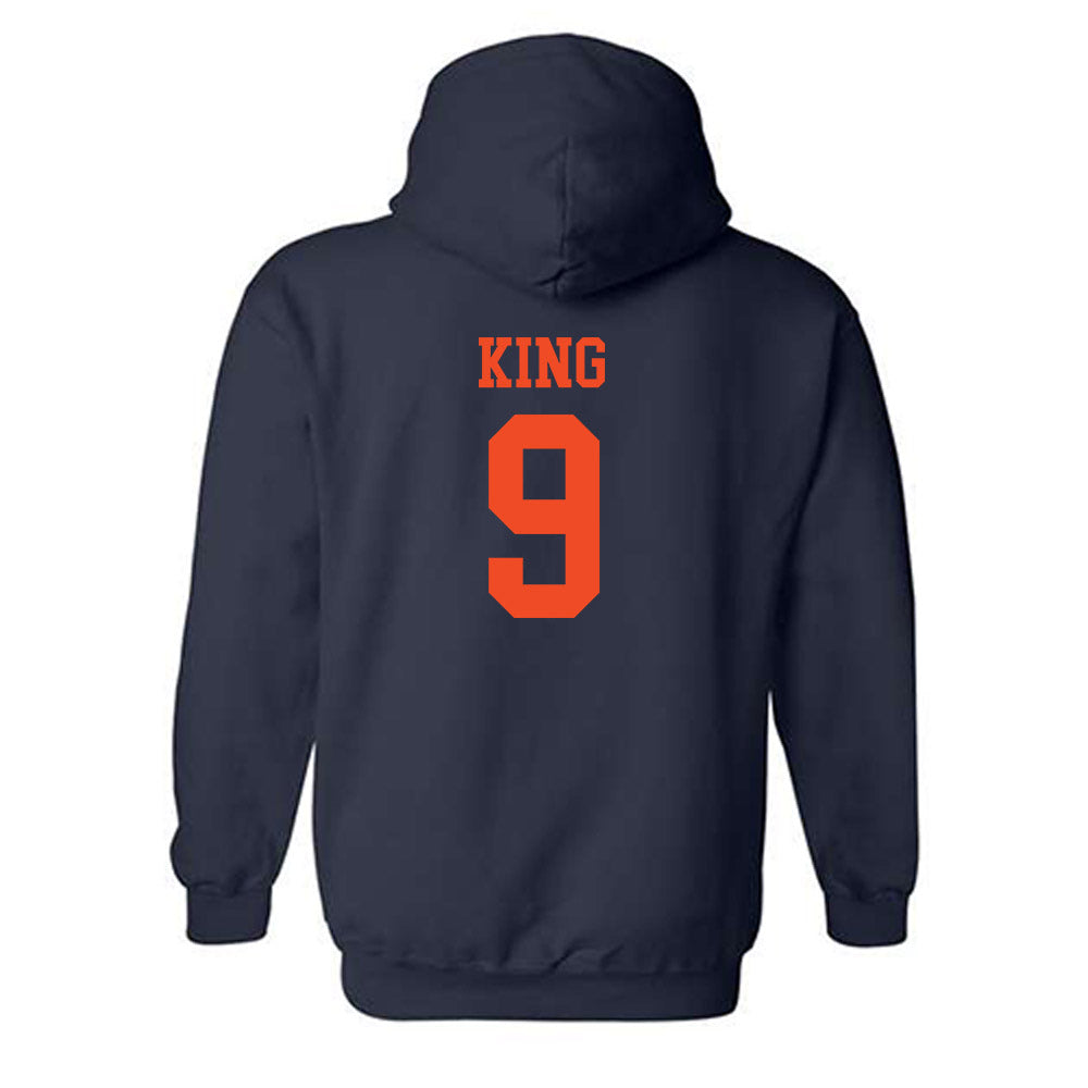 Virginia - NCAA Football : Coen King - Navy Classic Shersey Hooded Sweatshirt