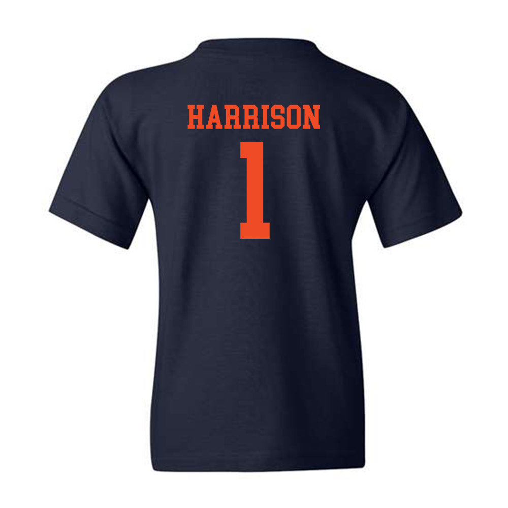 Virginia - NCAA Football : Suderian Harrison - Navy Classic Shersey Youth T-Shirt