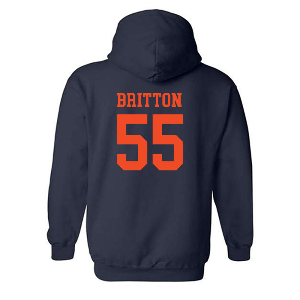 Virginia - NCAA Football : Anthony Britton - Navy Classic Shersey Hooded Sweatshirt