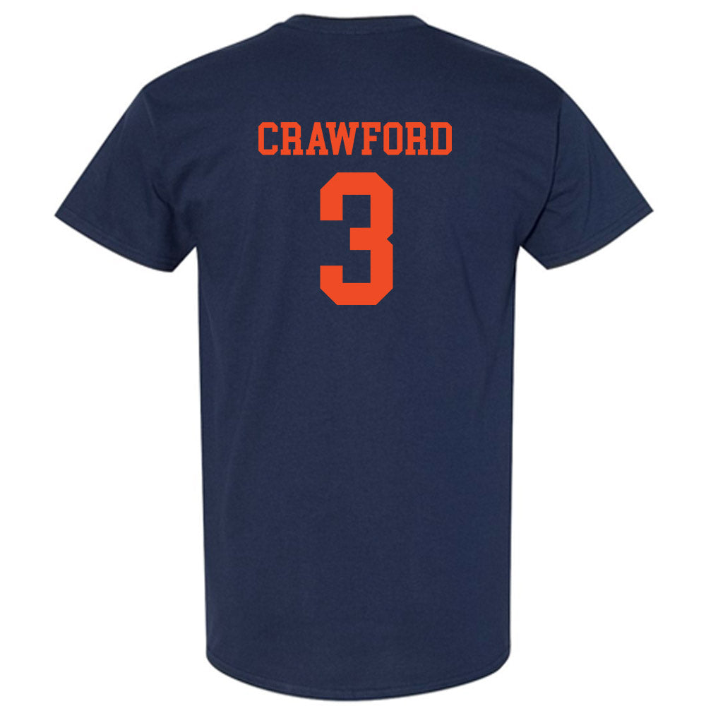 Virginia - NCAA Football : Delaney Crawford - Navy Classic Shersey Short Sleeve T-Shirt