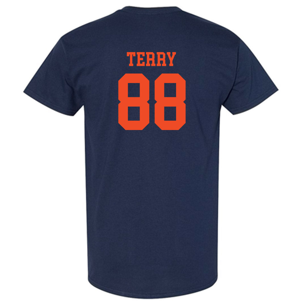 Virginia - NCAA Football : Lorenz Terry - Navy Classic Shersey Short Sleeve T-Shirt