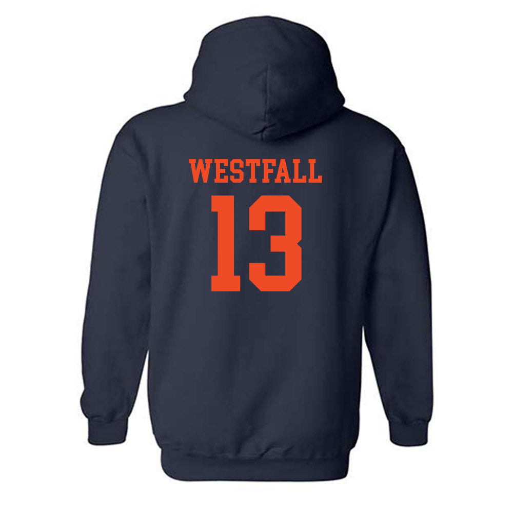 Virginia - NCAA Football : Sam Westfall - Navy Classic Shersey Hooded Sweatshirt