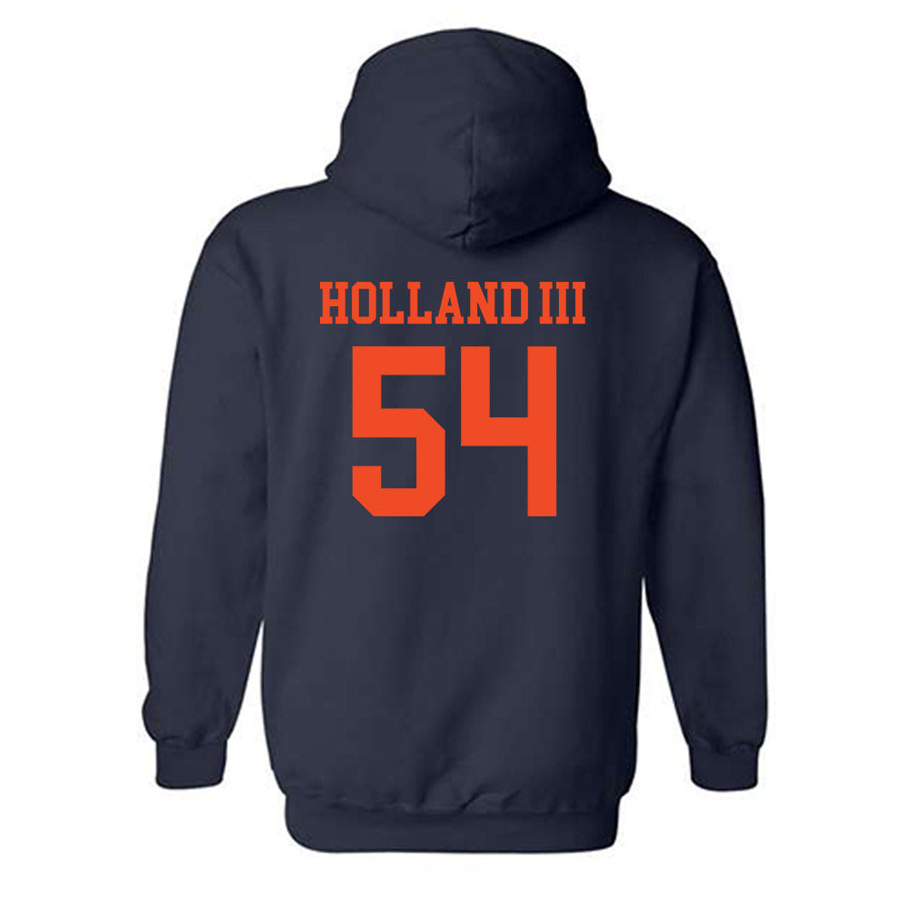 Virginia - NCAA Football : Joseph Holland III - Navy Classic Shersey Hooded Sweatshirt