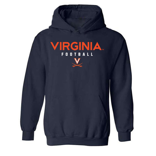 Virginia - NCAA Football : Grant Misch - Navy Classic Shersey Hooded Sweatshirt