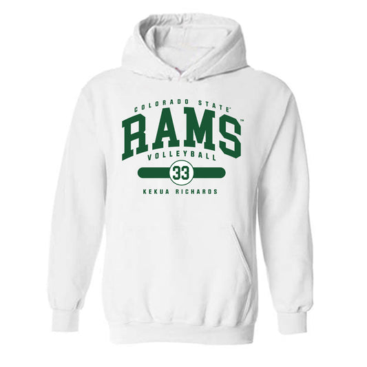 Colorado State - NCAA Women's Volleyball : Kekua Richards - White Classic Fashion Shersey Hooded Sweatshirt