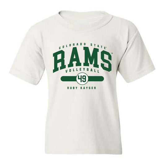 Colorado State - NCAA Women's Volleyball : Ruby Kayser - White Classic Fashion Shersey Youth T-Shirt