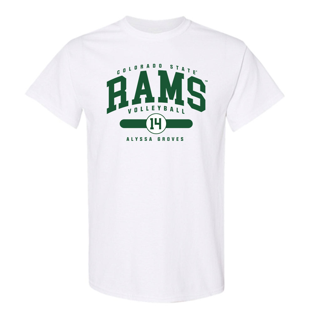 Colorado State - NCAA Women's Volleyball : Alyssa Groves - White Classic Fashion Shersey Short Sleeve T-Shirt