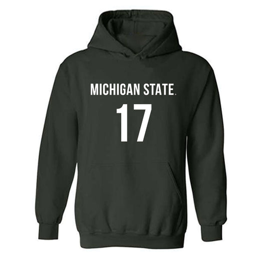 Michigan State - NCAA Women's Volleyball : Jayhlin Swain - Green Replica Shersey Hooded Sweatshirt