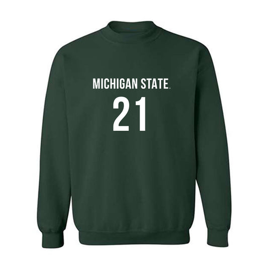 Michigan State - NCAA Women's Volleyball : Kaya Hood - Green Replica Shersey Sweatshirt