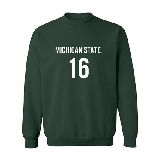 Michigan State - NCAA Women's Volleyball : Grace Kelly - Green Replica Shersey Sweatshirt