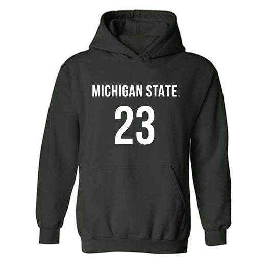 Michigan State - NCAA Women's Volleyball : Cameron Berger - Green Replica Shersey Hooded Sweatshirt