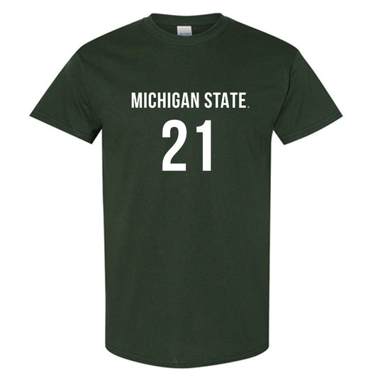 Michigan State - NCAA Women's Volleyball : Kaya Hood - Green Replica Shersey Short Sleeve T-Shirt