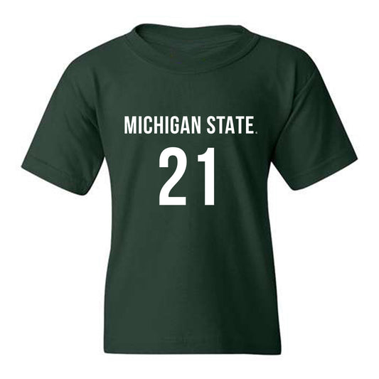 Michigan State - NCAA Women's Volleyball : Kaya Hood - Green Replica Shersey Youth T-Shirt